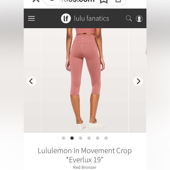 Like new Lululemon Everlux 19” crop red bronzer mauve - Picture 6 of 11